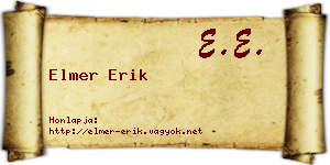 Elmer Erik névjegykártya